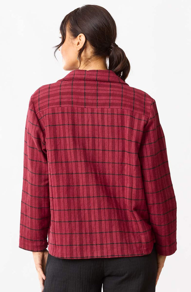 Jameel Textured Cotton Jacket – Ruby | Handmade – MarketPlace: Handwork ...