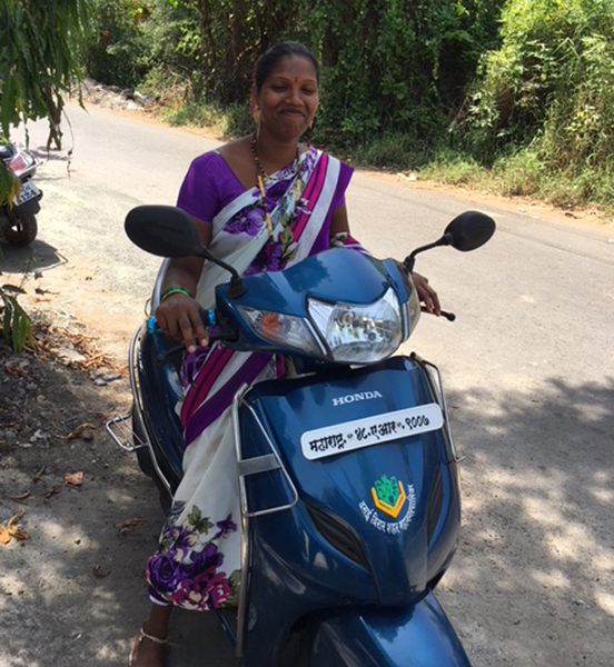 Darshana on scooter