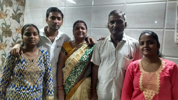 Pushpa with family