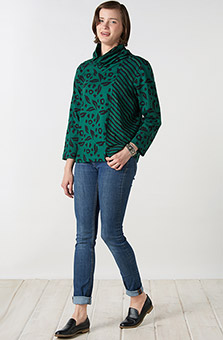 Cowl Pullover - Evergreen heather