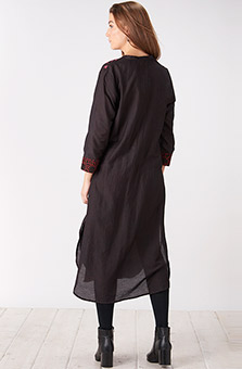 Aditi Long Shirt - Black/Multi