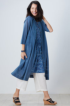 Bhavika Long Shirt - Ink blue