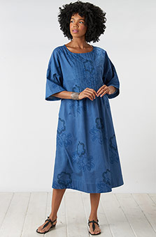 Kanika Organic Dress - Ink blue